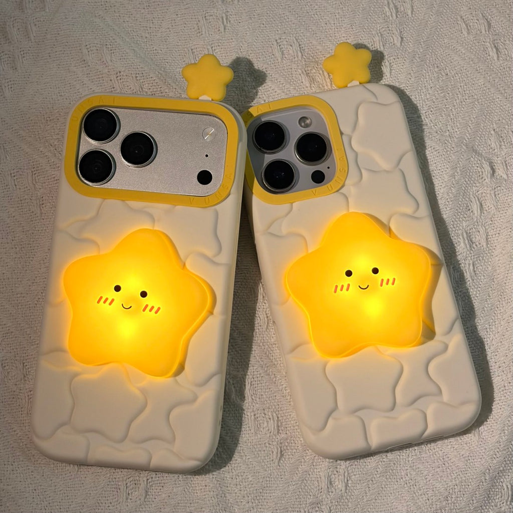star tap light silicone phone case
