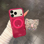 Bling butterfly grip magnetic phone case