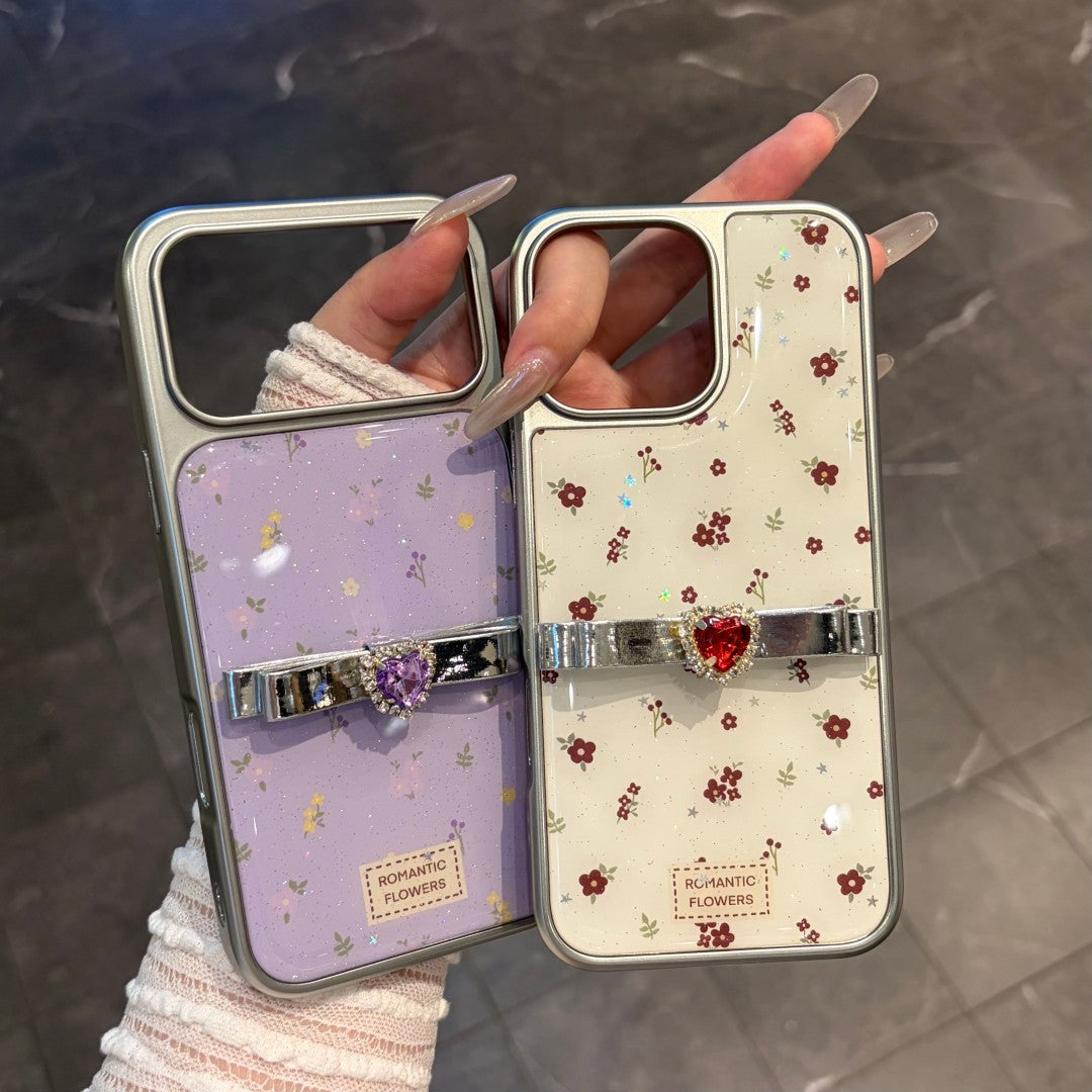 sweet little fresh shining heart bow phone case
