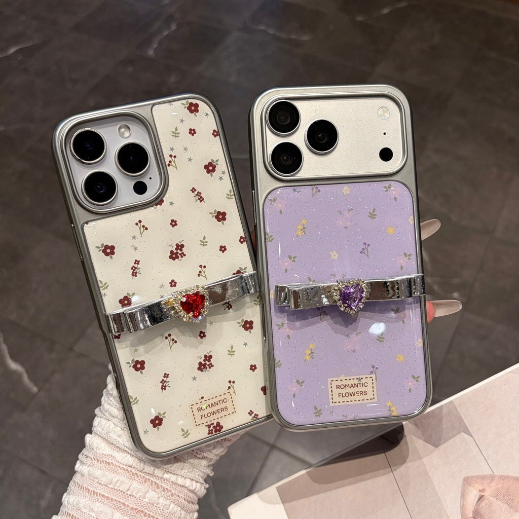 sweet little fresh shining heart bow phone case