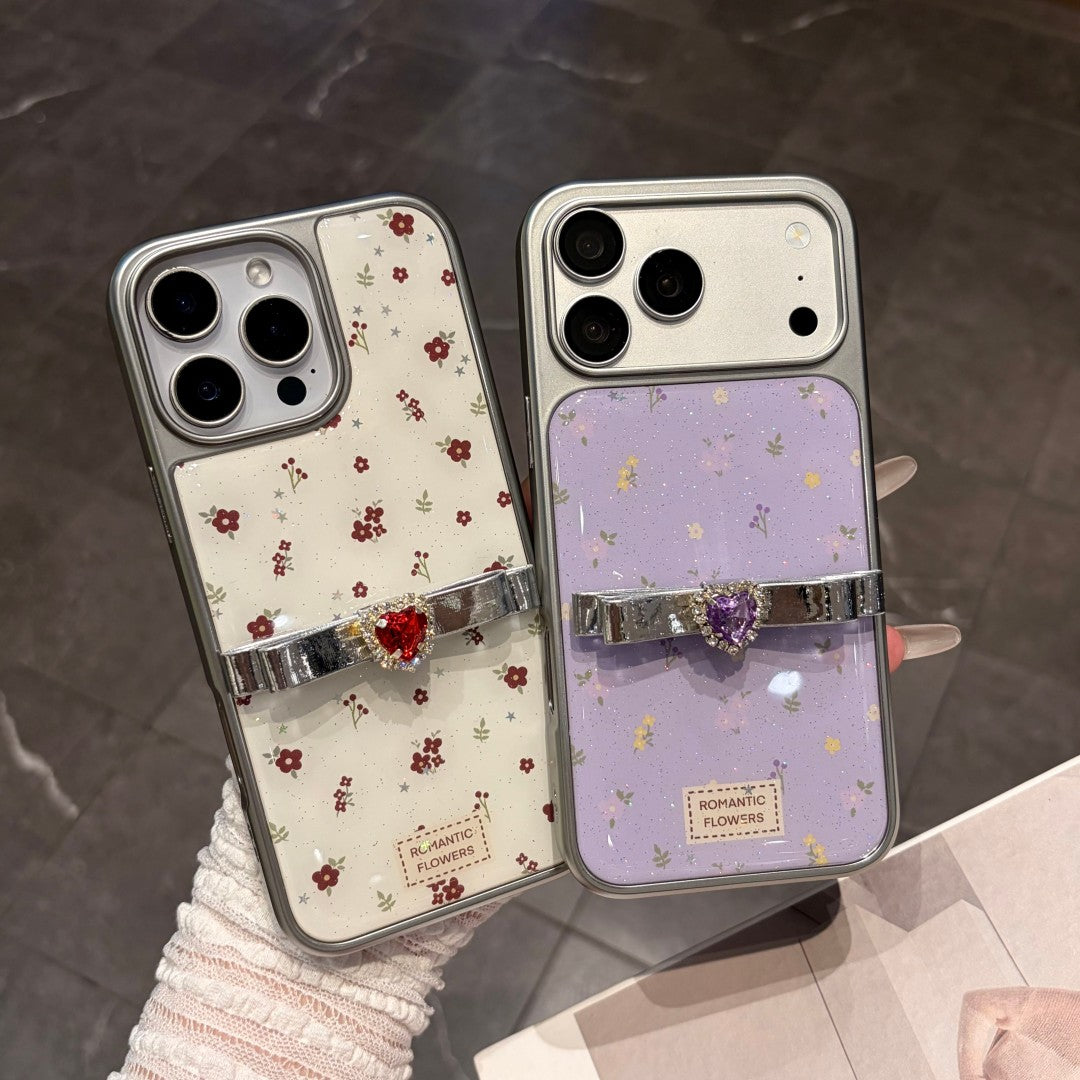 sweet little fresh shining heart bow phone case