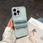 sweet bow clear mini polka dot phone case
