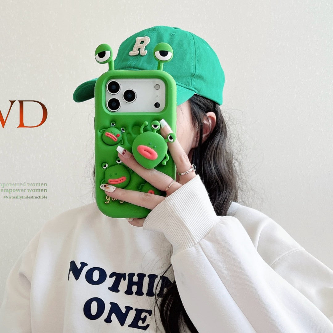 guga rotating frog stand silicone phone case