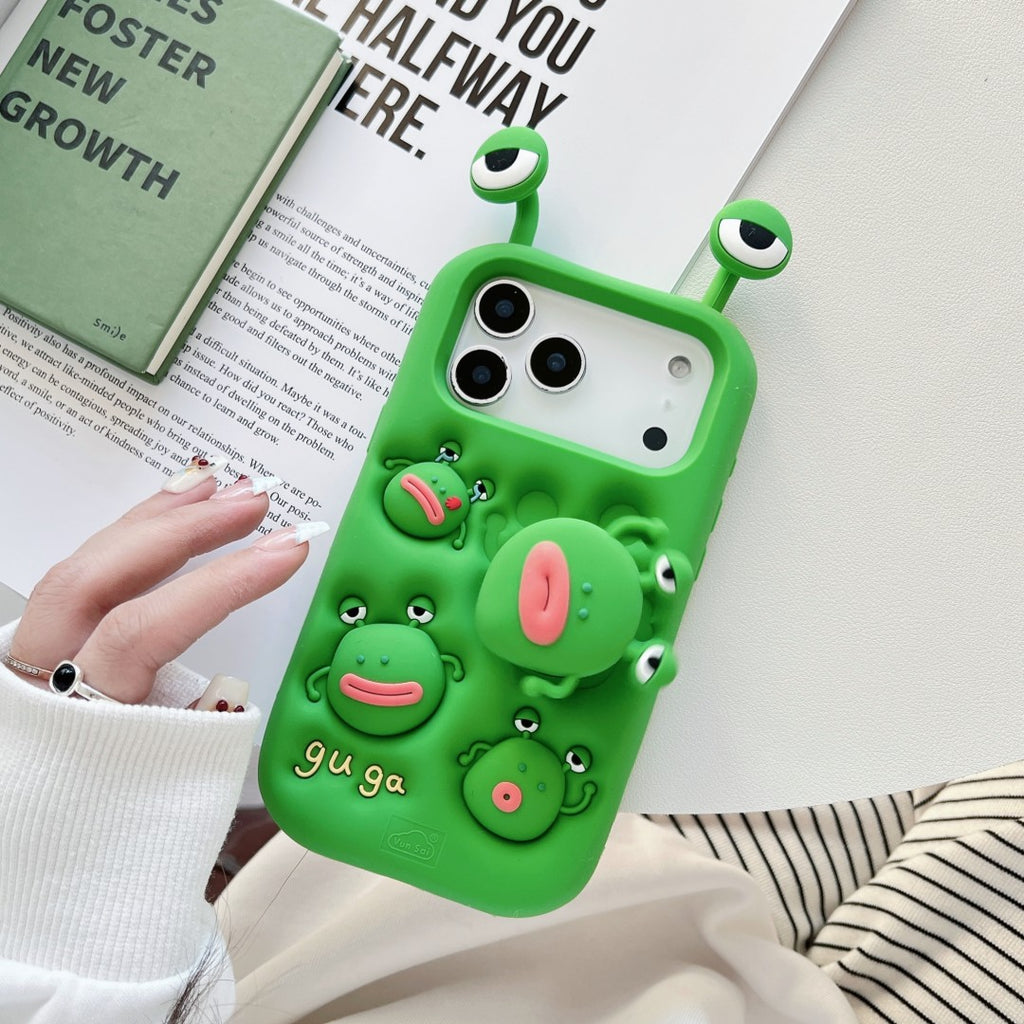 guga rotating frog stand silicone phone case