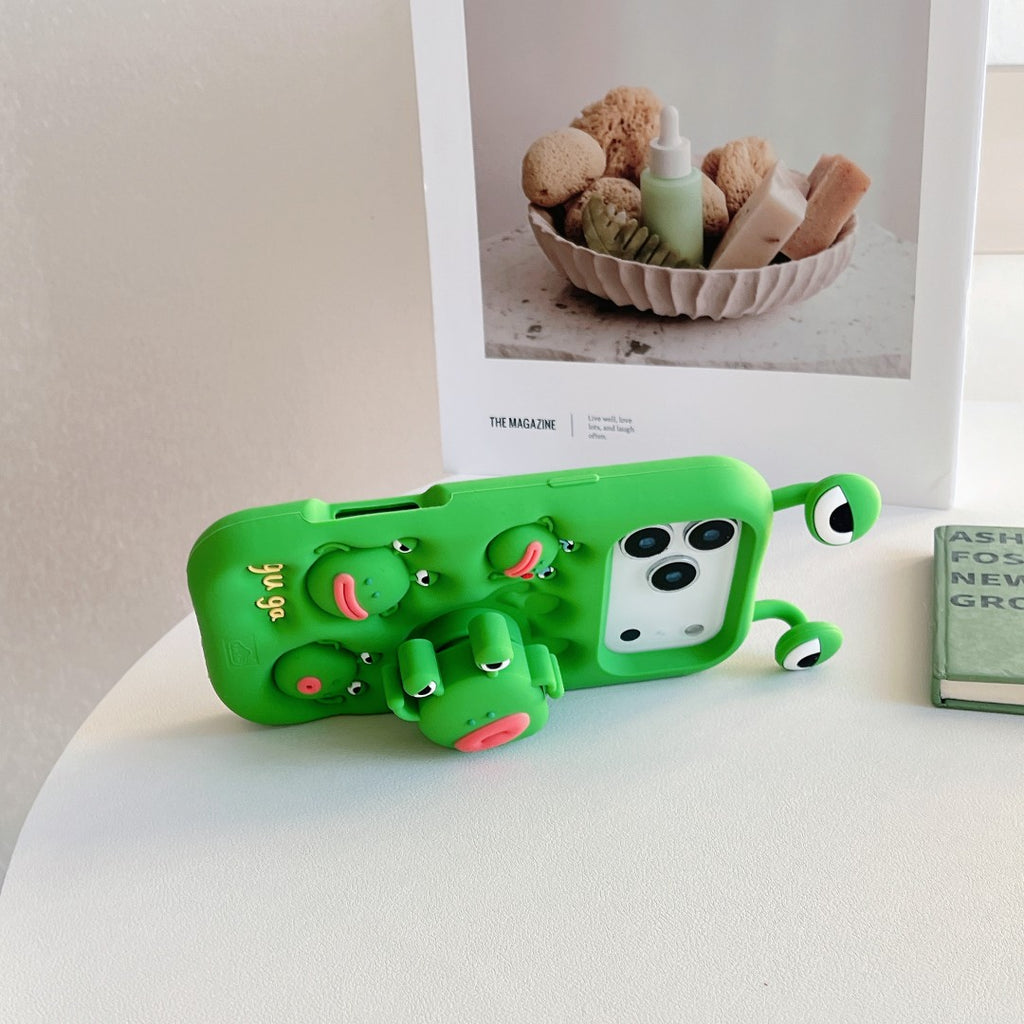 guga rotating frog stand silicone phone case