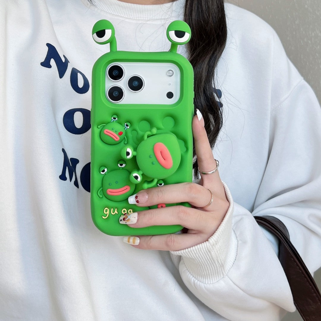 guga rotating frog stand silicone phone case