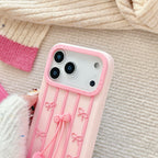sweet pink bow snow boots silicone phone case