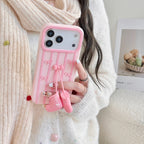 sweet pink bow snow boots silicone phone case