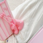 sweet pink bow snow boots silicone phone case