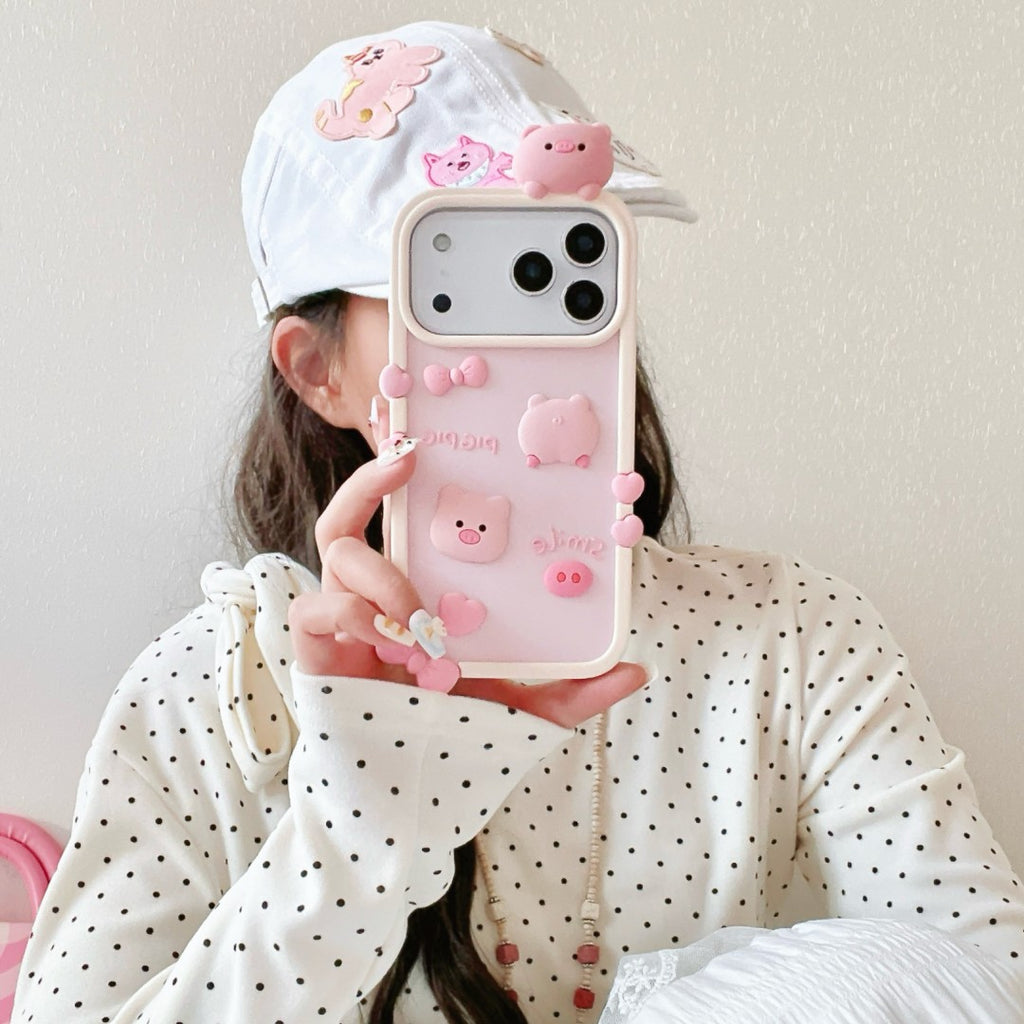 pink sweet piggy silicone phone case