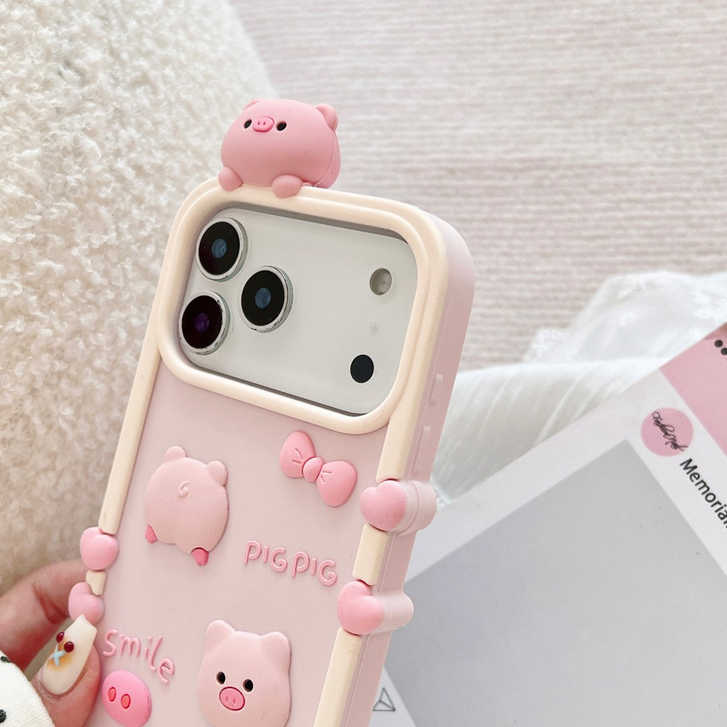 pink sweet piggy silicone phone case