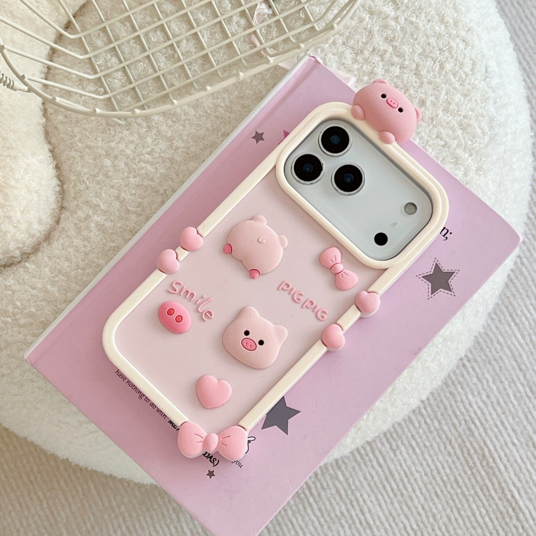 pink sweet piggy silicone phone case