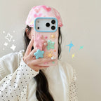 sweet cream stars wrist strap silicone phone case