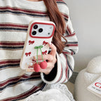 cherry bow silicone phone case