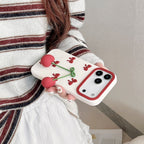 cherry bow silicone phone case