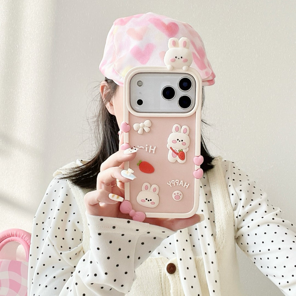happy rabbit silicone phone case