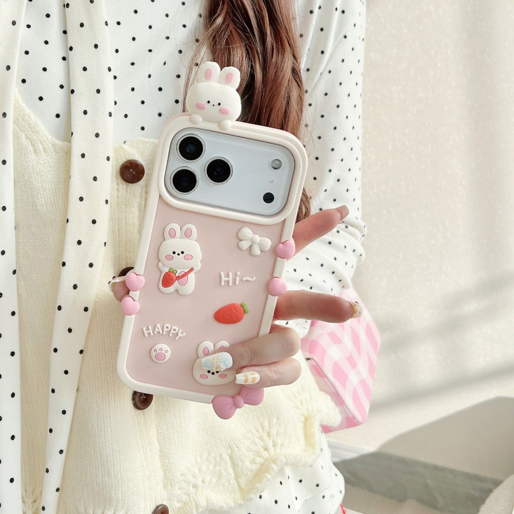happy rabbit silicone phone case