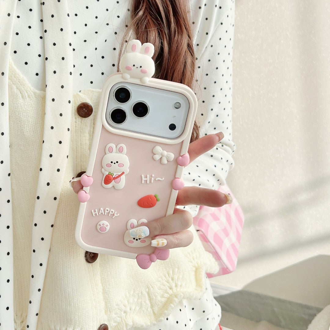 happy rabbit silicone phone case