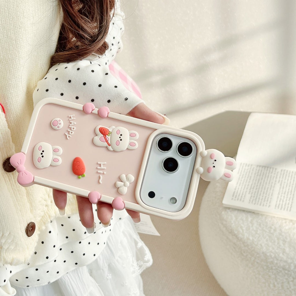 happy rabbit silicone phone case