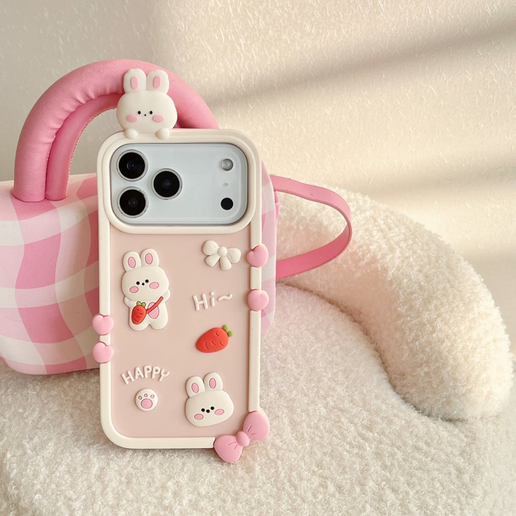 happy rabbit silicone phone case