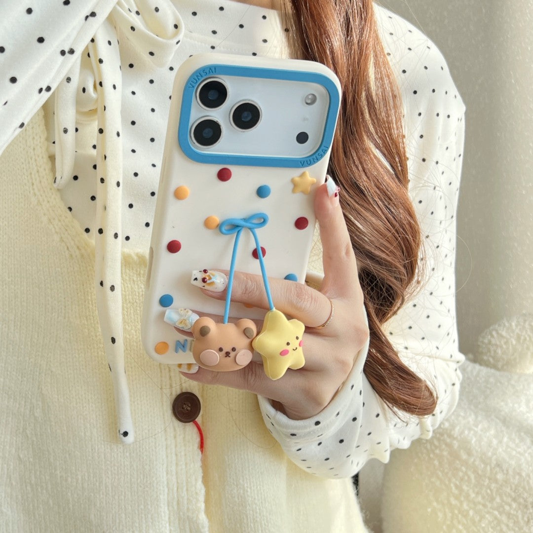 nice day teddy bear&star silicone phone case
