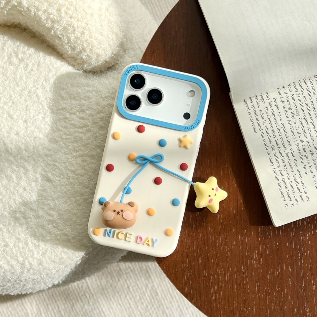 nice day teddy bear&star silicone phone case