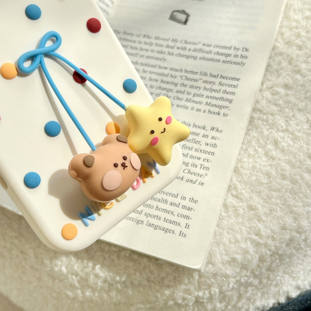 nice day teddy bear&star silicone phone case
