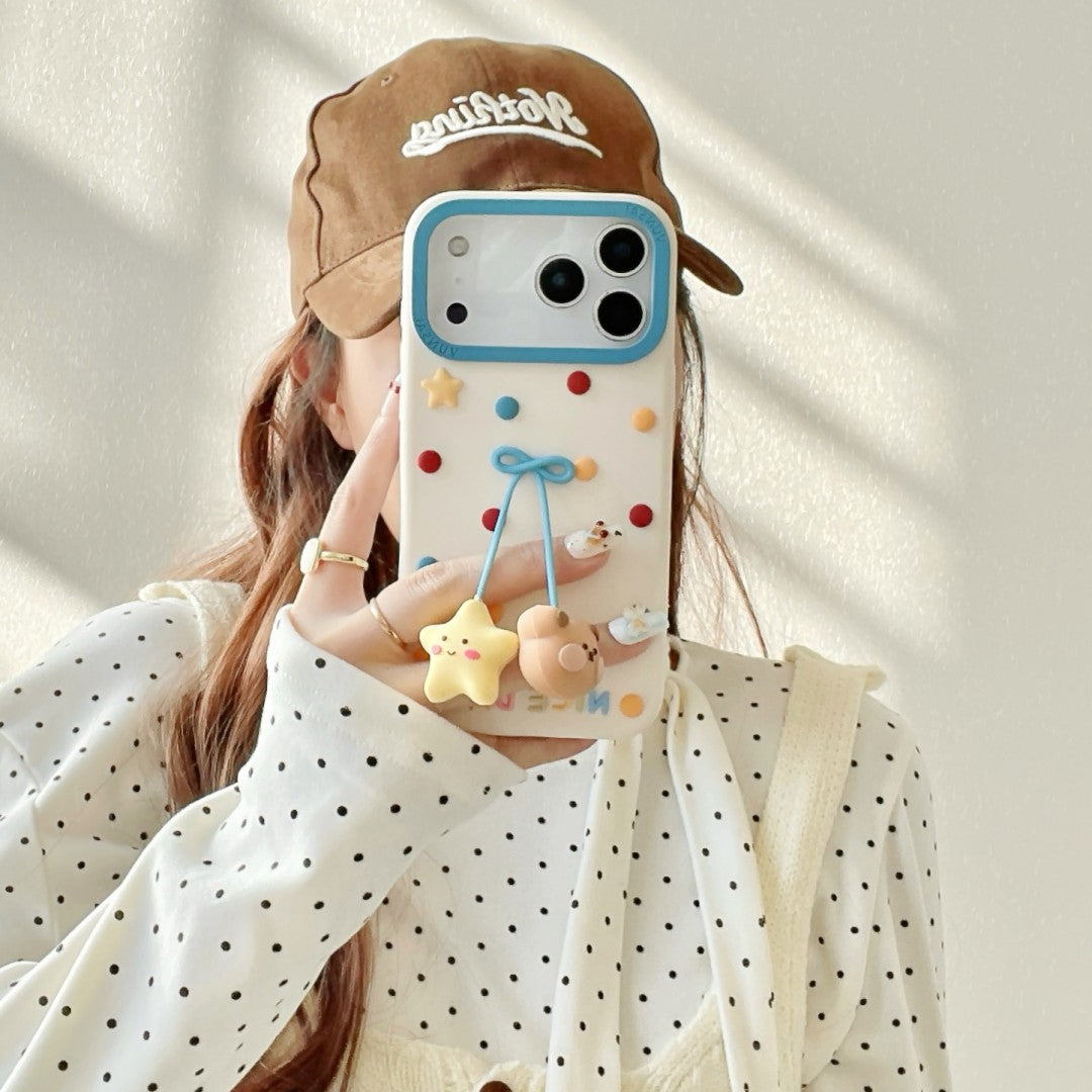 nice day teddy bear&star silicone phone case