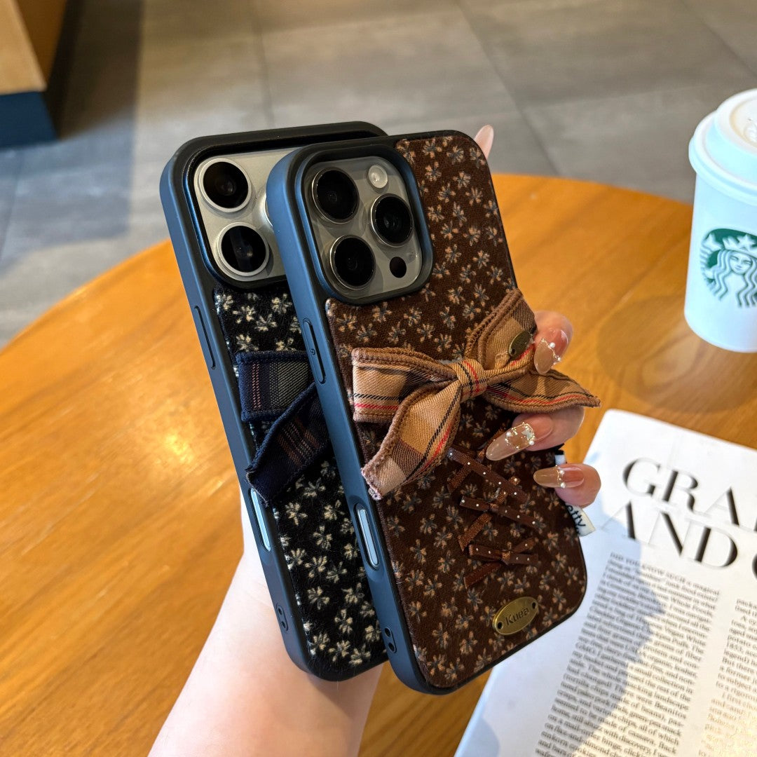 woodland inspired 3D bow ditsy floral phone case