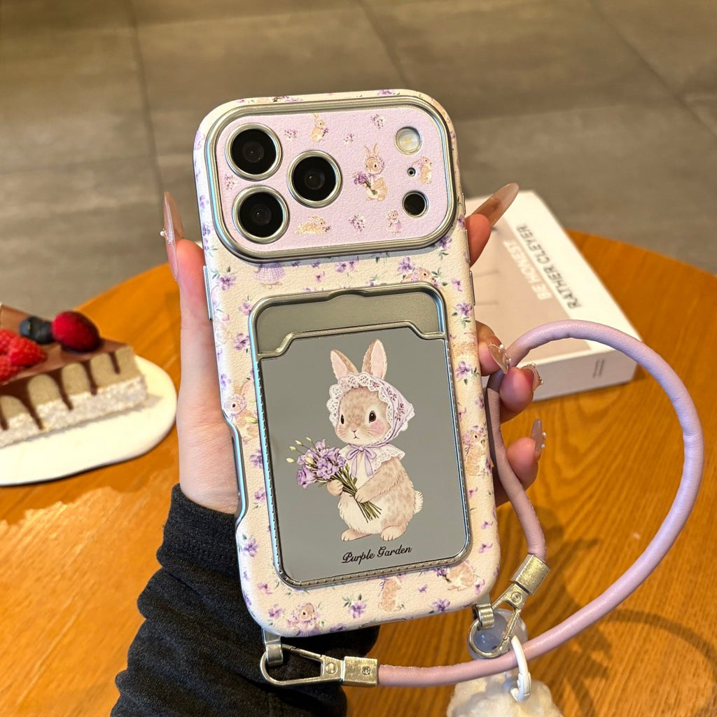 lovely & gentle lavender bunny strap phone case