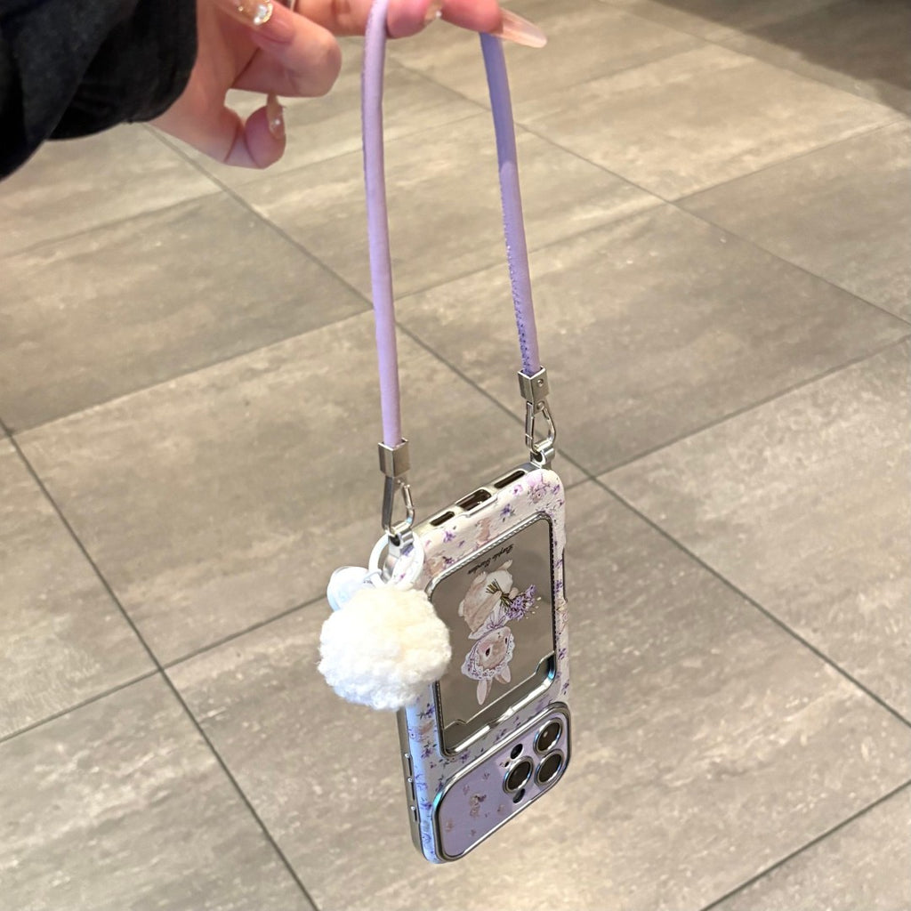 lovely & gentle lavender bunny strap phone case