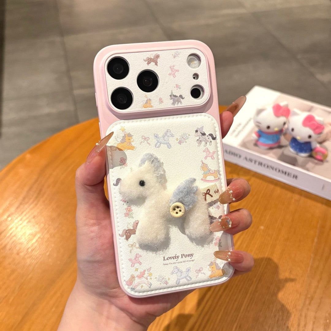 lovely handmade plush pony phone case
