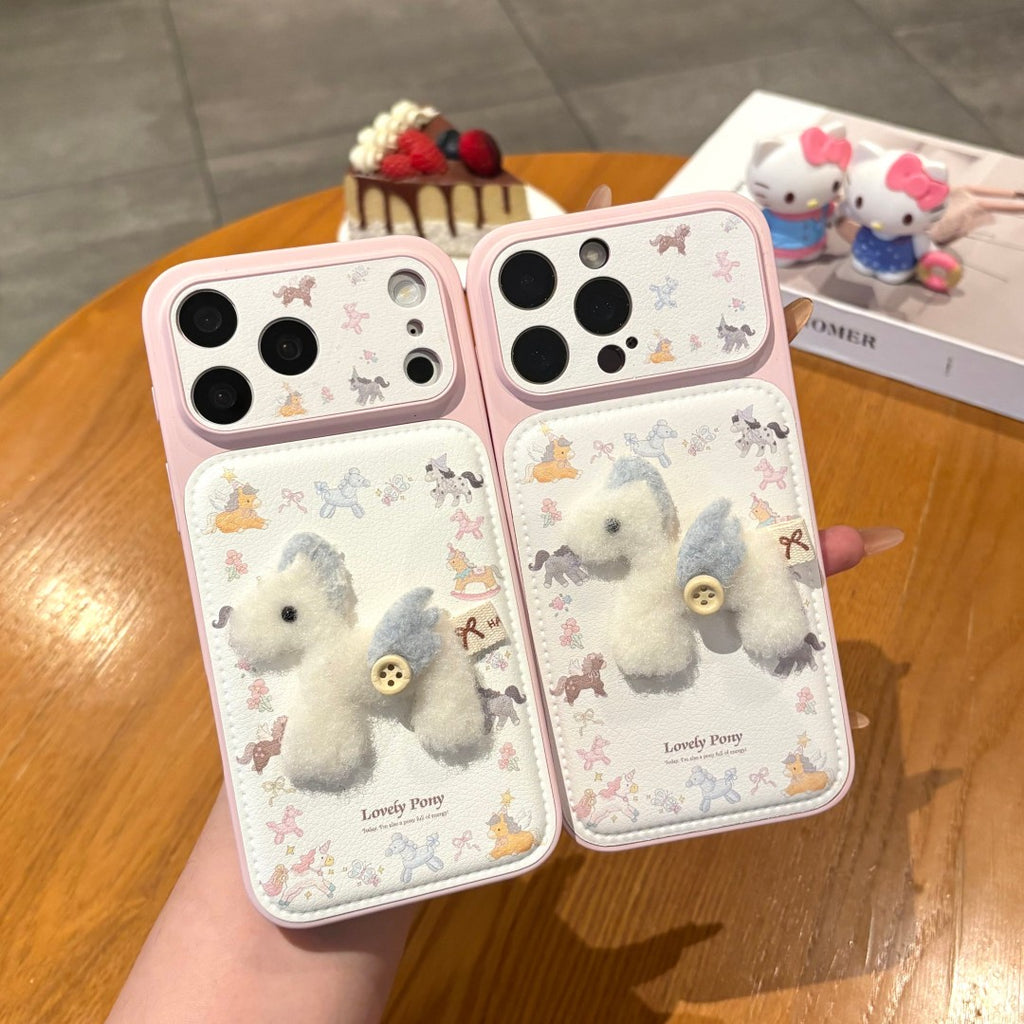 lovely handmade plush pony phone case