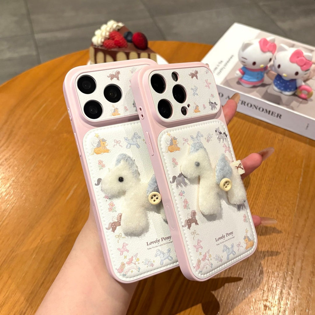 lovely handmade plush pony phone case