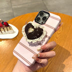 adorable lace heart magnetic phone grip phone case