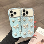 sweet blue oolka dot pearl phone case