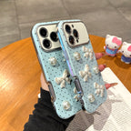 sweet blue oolka dot pearl phone case