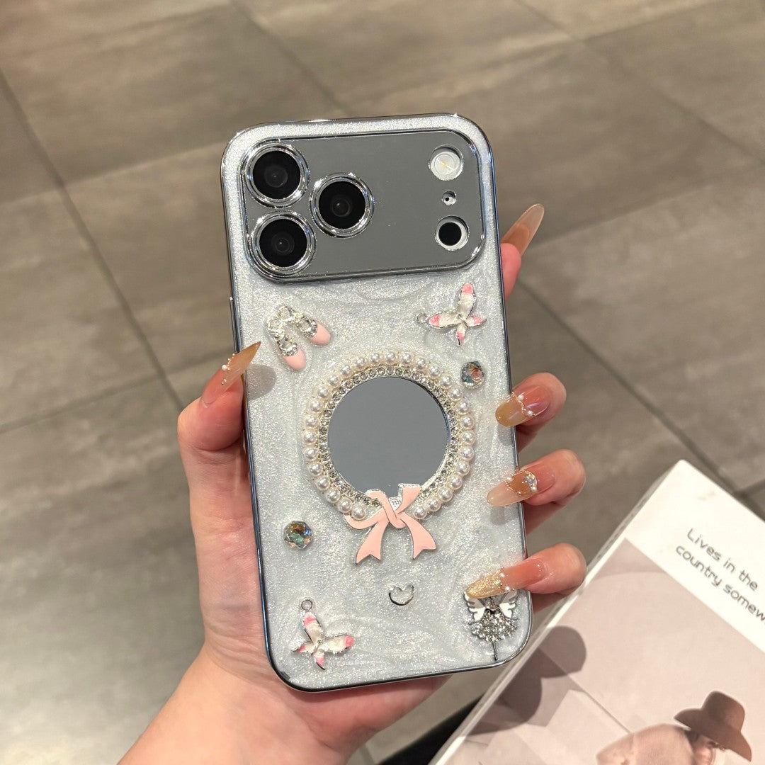 ballet girl bow vanity mirror phone case