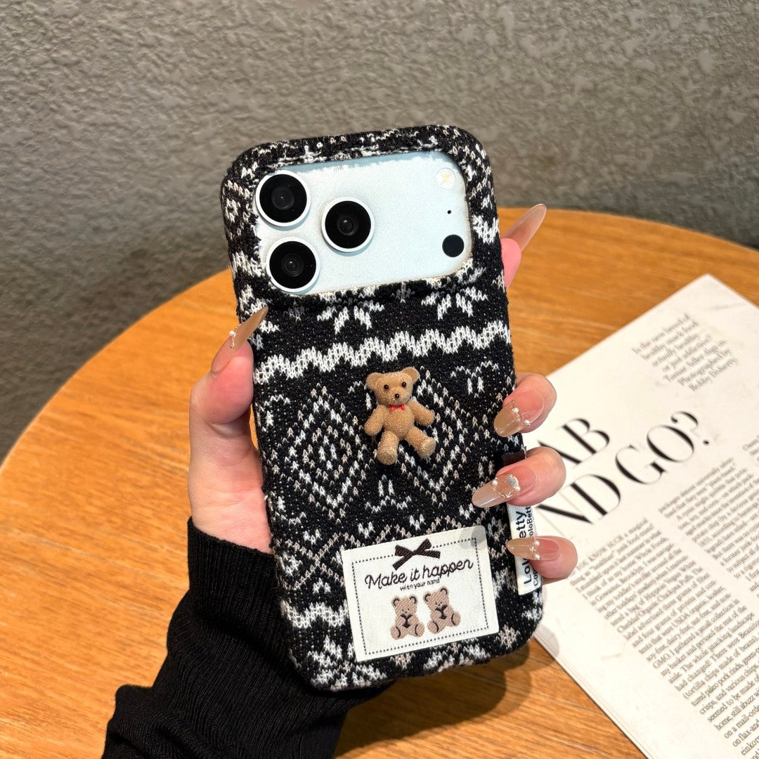 soft flannel teddy phone case