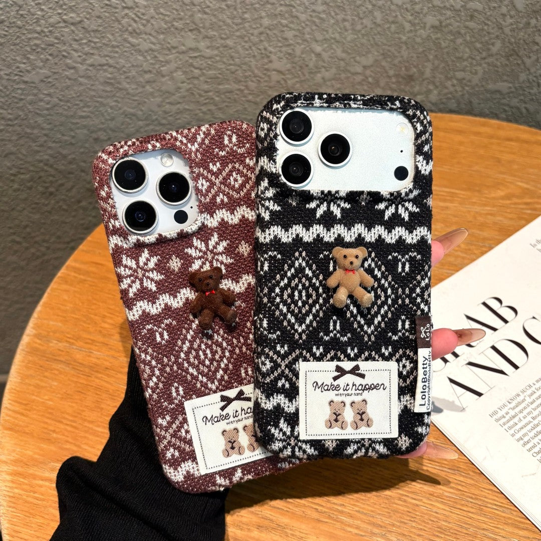soft flannel teddy phone case