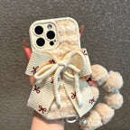 sweet plush bow phone case