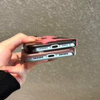 milk patterned knitted heart magnetic grip phone case