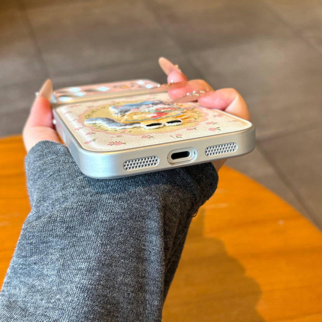 pink cute flower kitty phone case