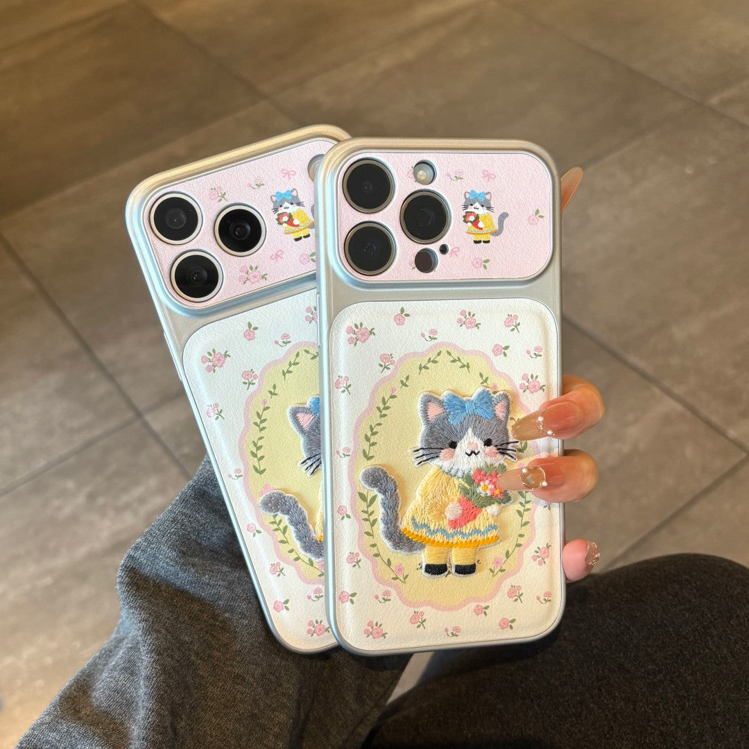 pink cute flower kitty phone case