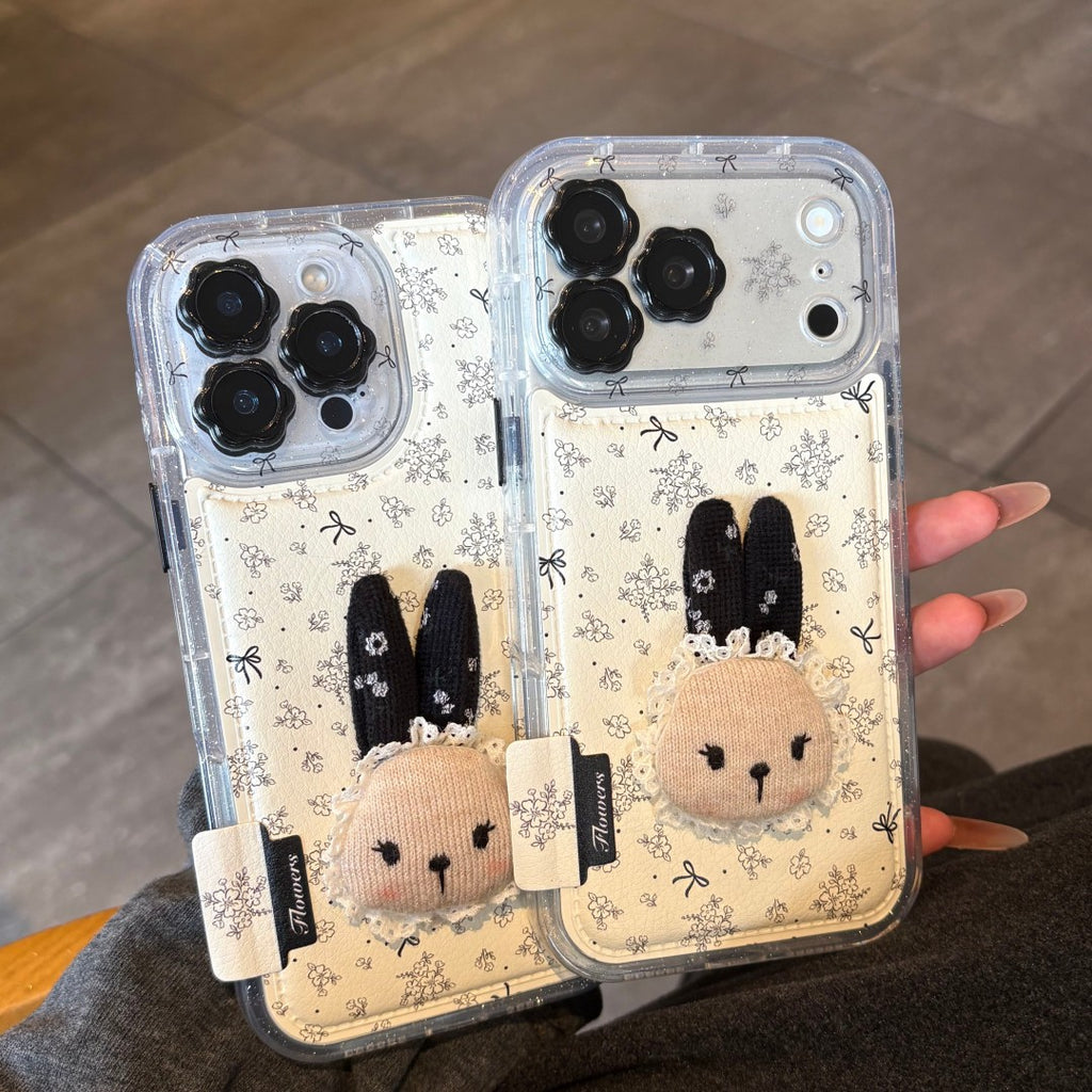 cute lace ditsy floral rabbit phone case