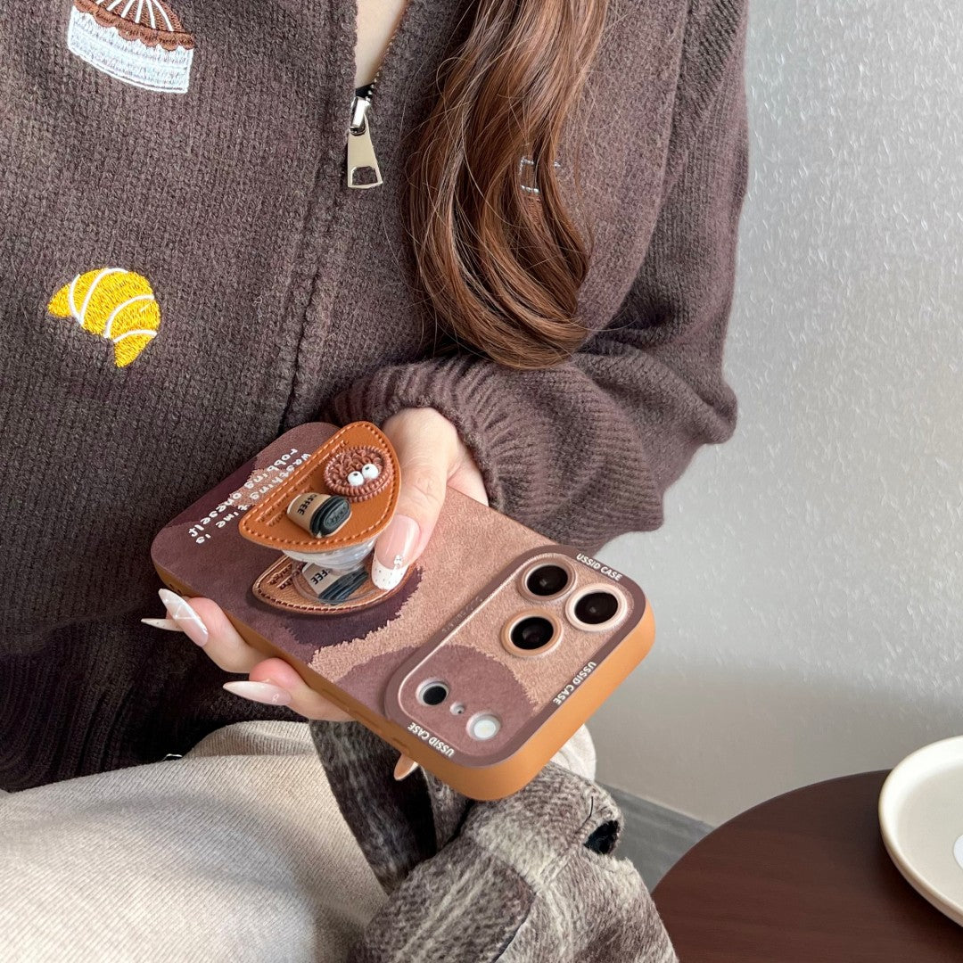 coffee biscuit popsockets phone case