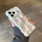 white little fresh pink heart silicone phone case