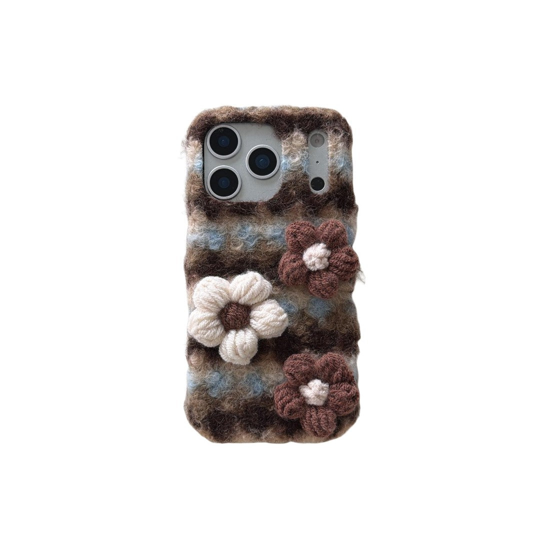 gentle plush 3D floral phone case