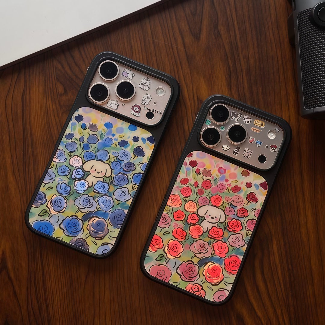 gilded rose puppy phone case