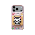 cute cat & puppy mirror + stand dual purpose silicone phone case